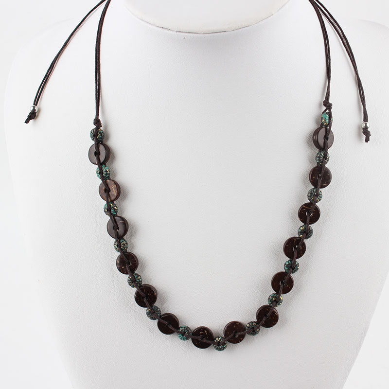Acrylic Coconut Shell Style Necklace S5P609