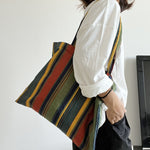 Load image into Gallery viewer, Retro Color Clash Rainbow Stripes Shoulder Bag  S5P270
