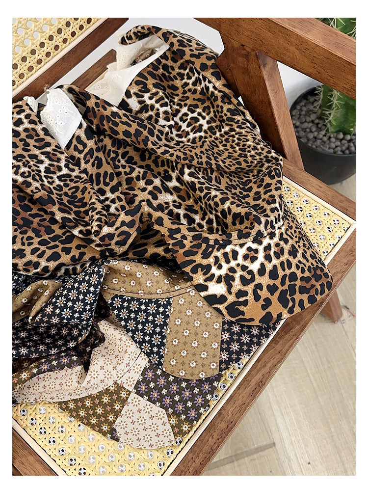 Retro Leopard Bandana Hat Women N6C362
