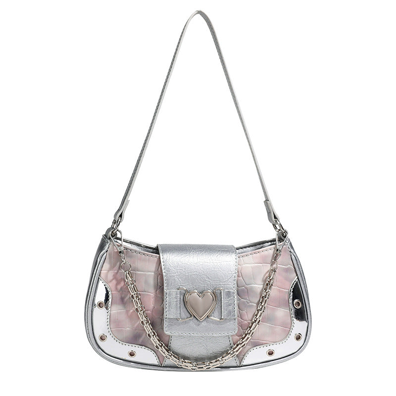 Detachable Chain Shoulder Bag PU Underarm Silhouette S5P316