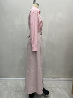 Load image into Gallery viewer, Pink High Slit Shirt and Skirt Set Women N6C183