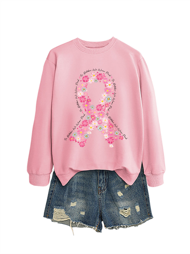 Casual Printed Crewneck Sweatshirt Women N6H046