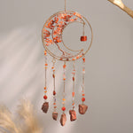 Load image into Gallery viewer, Simple Rainbow Clear Quartz Moon Wind Chime N6F302