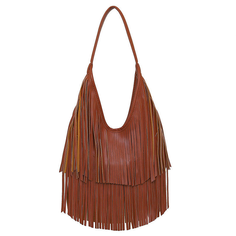 Shoulder Tote Bag with Fringe Women N6C226