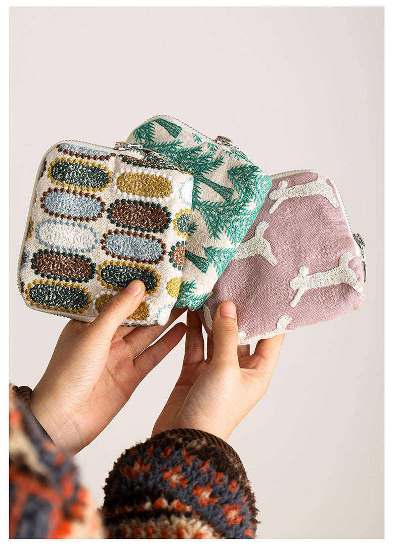 Heavy Embroidery Handmade Square Pouch Women N6C184