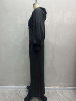 Load image into Gallery viewer, Dark Grey Color Block Hoodie Sweatshirt and Pant Set N6D101