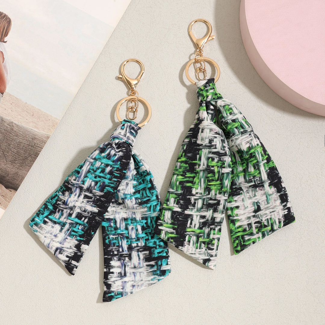 Vintage 3D Print Fabric Keychain Bag Charm Accessory N6G115