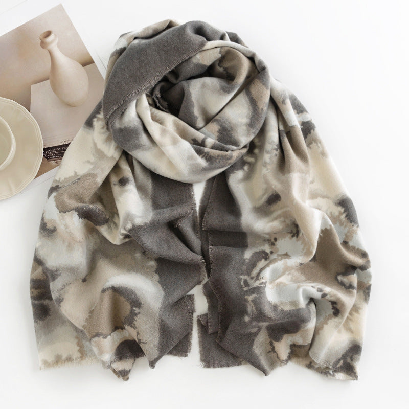 Vintage Print Faux Cashmere Wrap  M5A190
