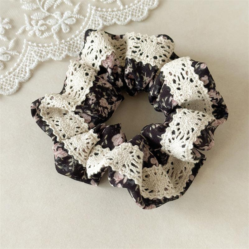 Floral Lace Bandana Scrunchie Women N6D002
