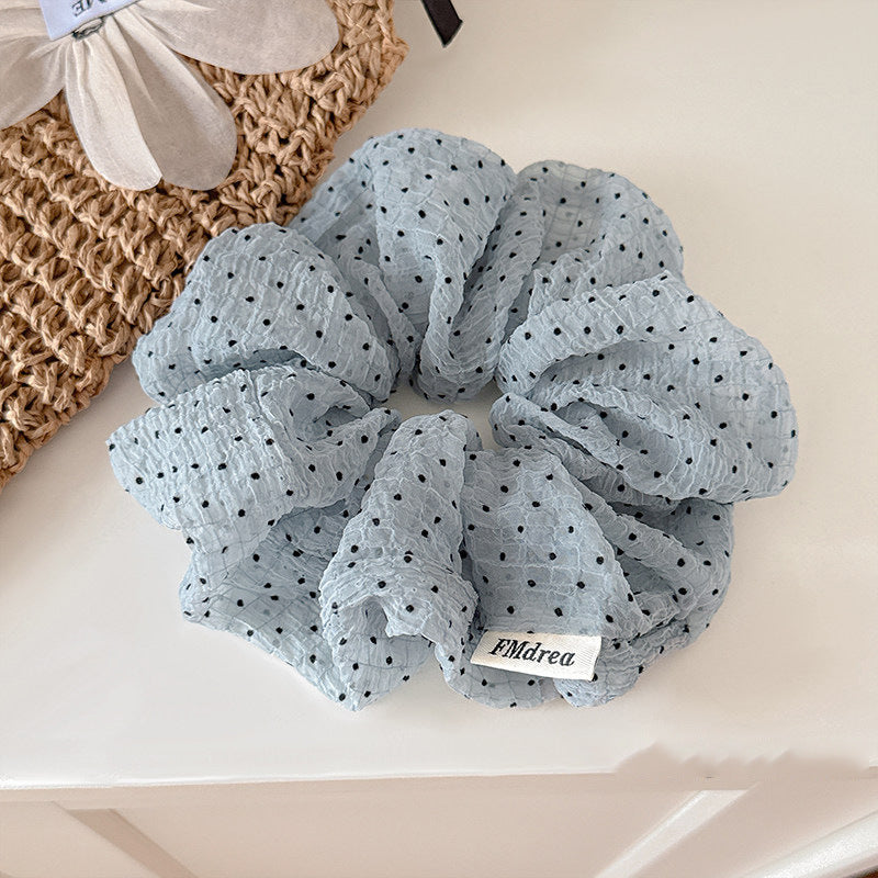 Polka Dot Mesh Scrunchie Women Simple Ponytail N6F081