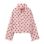 Load image into Gallery viewer, Pink Polka Dot Stand Collar Jacket Women N6C113