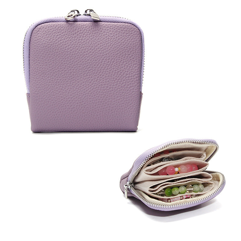 Genuine Leather Portable Jewelry Organizer Pouch N6E177