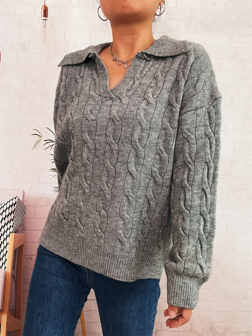 Cable Notch Sweater Mid Weight Options N5Z907