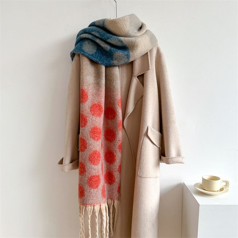 Polka Dot Faux Wool Wrap  M5A242
