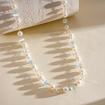 Load image into Gallery viewer, Vintage Contrast Cat's Eye Tiger Eye Pearl Necklace N6H144
