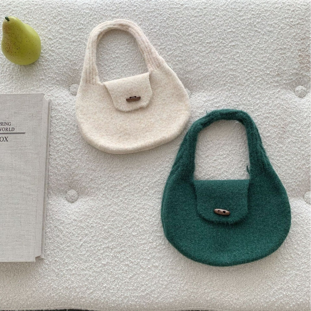 Soft Plush Knit Handbag Women Small Tote N6H314