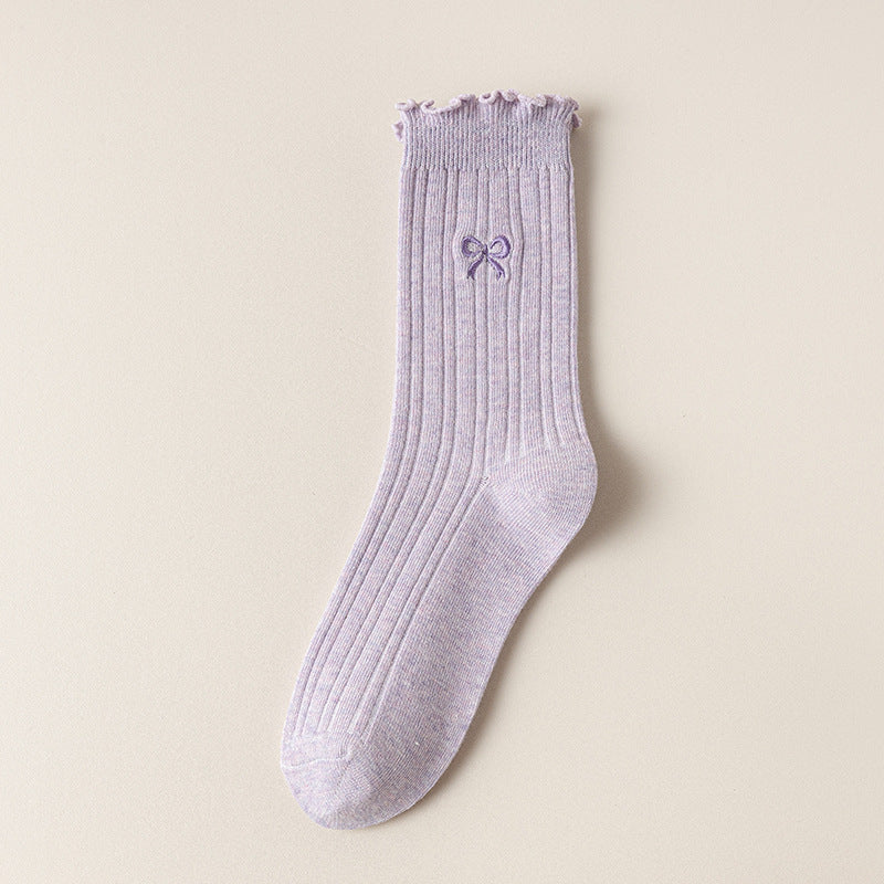 Ruffle Trim Slouch Socks Women N6C155