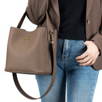 Load image into Gallery viewer, Women's Genuine Leather Bucket Shoulder Bag N6J165