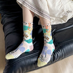 Load image into Gallery viewer, 3D Floral Embossed Seamless Mid-Calf Socks Women N6H010
