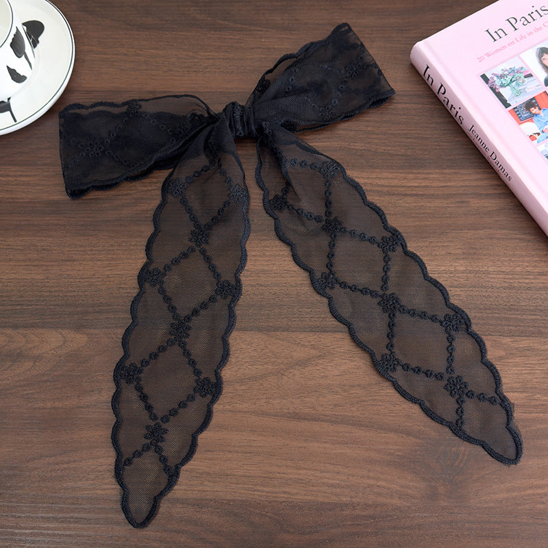 Black Lace Headband Scarf Long 130cm Women N6C009