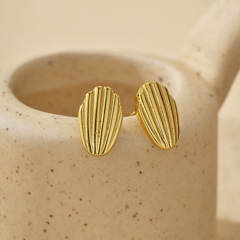 Shell Embossed Earrings Sterling Silver S5P109