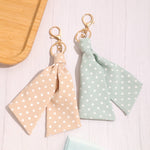Load image into Gallery viewer, Polka Dot Fabric Bag Charm Keychain Accessory N6G114