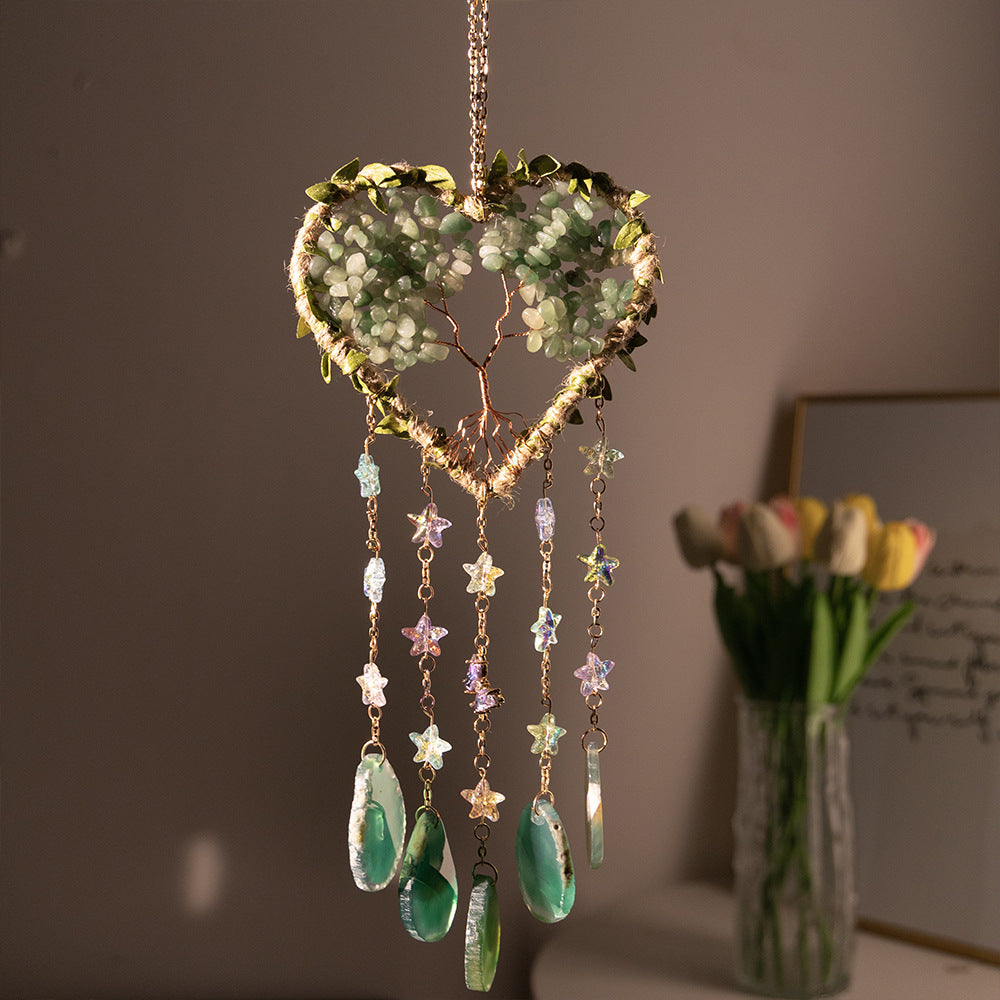Love Heart Agate Tree Life Dream Catcher Sun Catcher N6F301