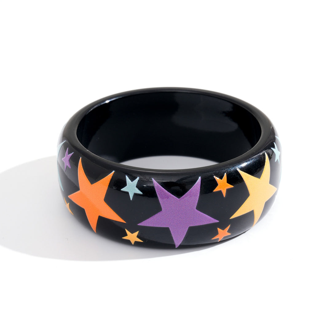 Womens Marbled Star Print Resin Bracelet N6K142