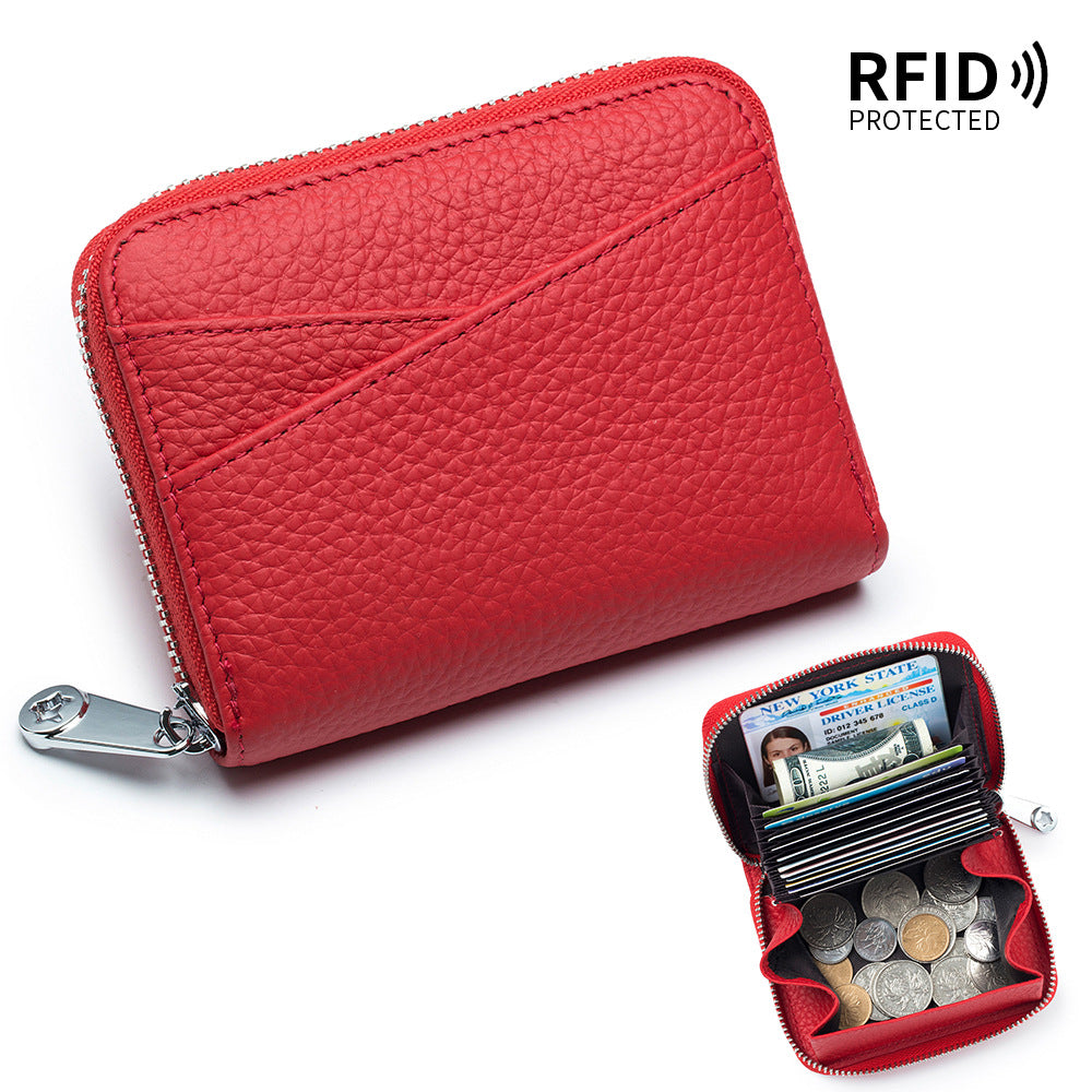 RFID Accordion Card Holder with Zip Coin Purse  N6D019