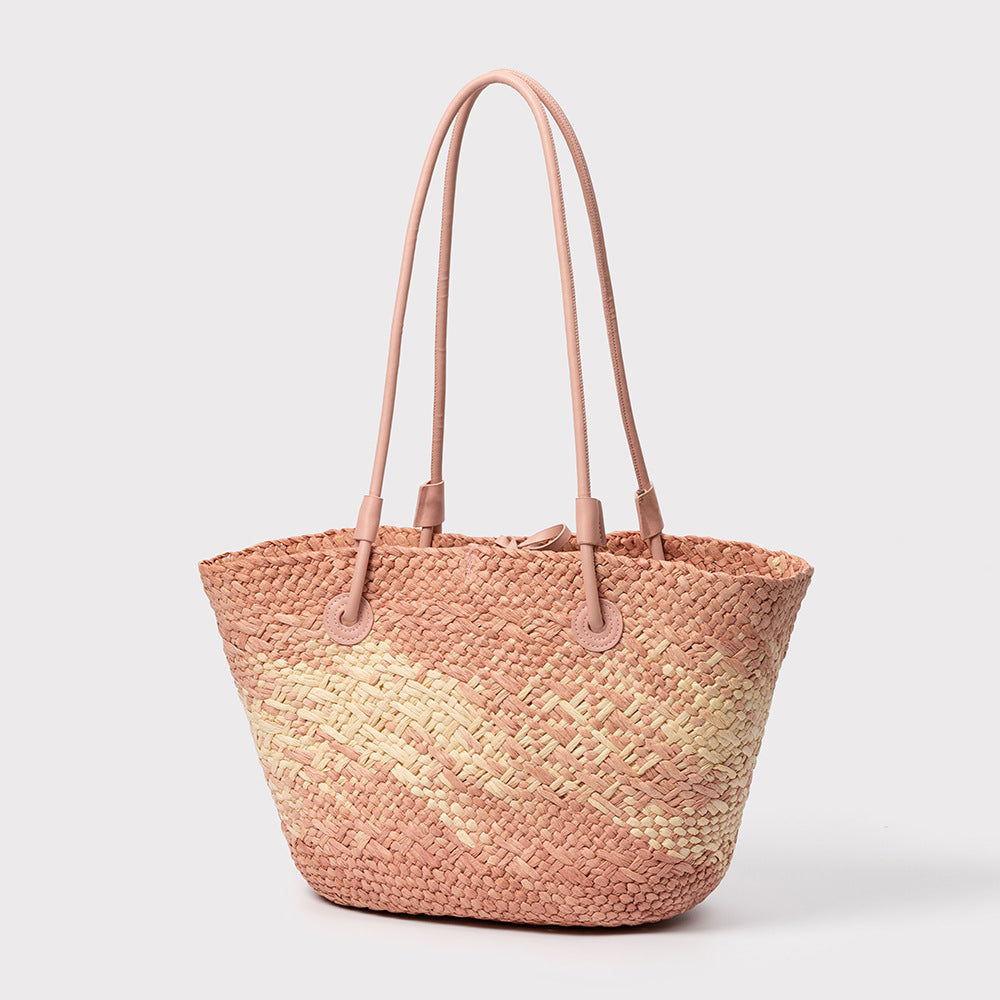 Hand Woven Rattan Tote Bag Beach Women N6C303