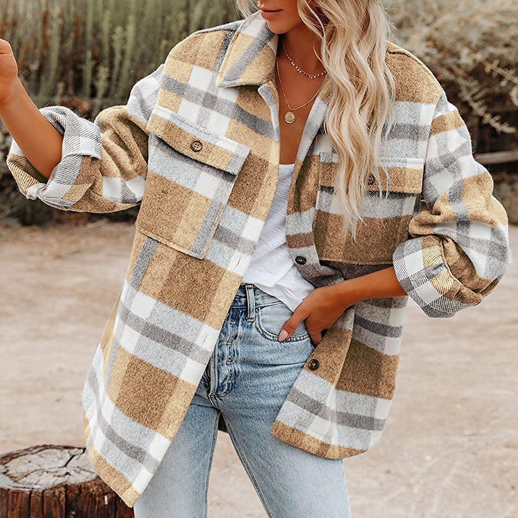 Checked Flannel Shirt Button Front Ultra Heavy N5Z344