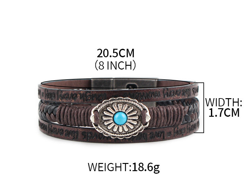 Multi Layer Braided Leather Bracelet S5P608