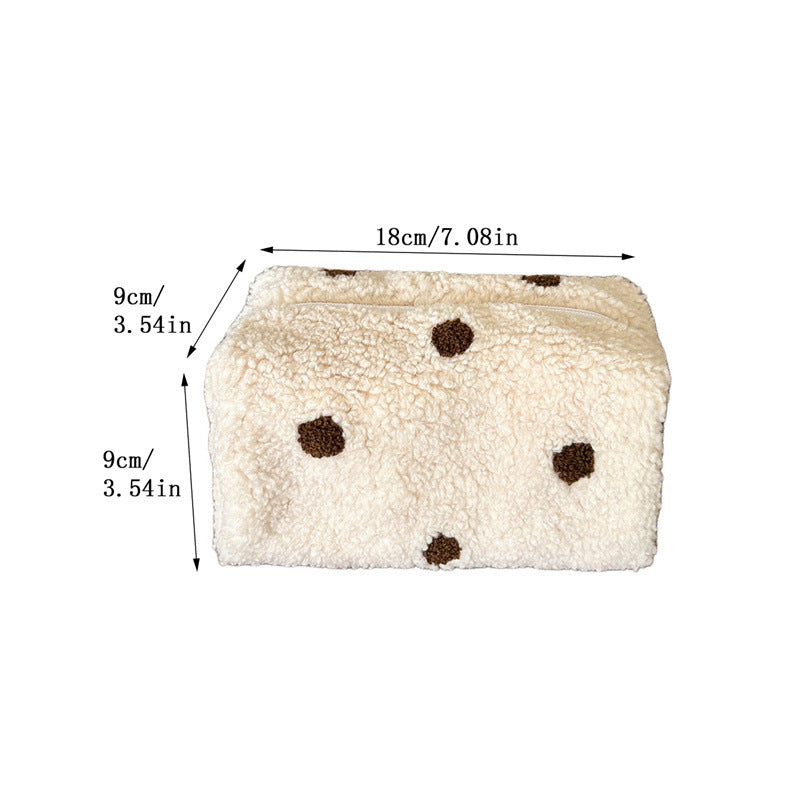 Polka Dot Plush Cosmetic Bag N6K110