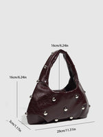 Load image into Gallery viewer, Metallic Finish Structured Pouch with Rivet Accents S5P466