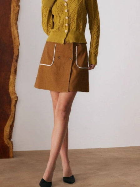 A Line High Waist Slim Skirt Women Design N5A067