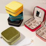 Load image into Gallery viewer, Velvet Zipper Jewelry Case with Mirror Women N6E061
