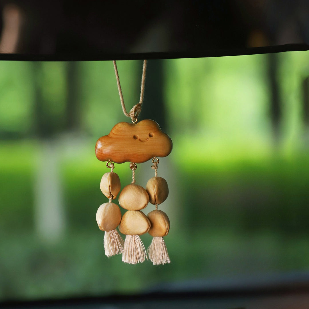 Cloud Shape Seed Pod Rattle Bag Charm Car Ornament N6F308