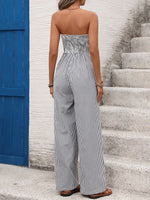Load image into Gallery viewer, Strapless Stripe Jumpsuit Women Straight Leg N6C251