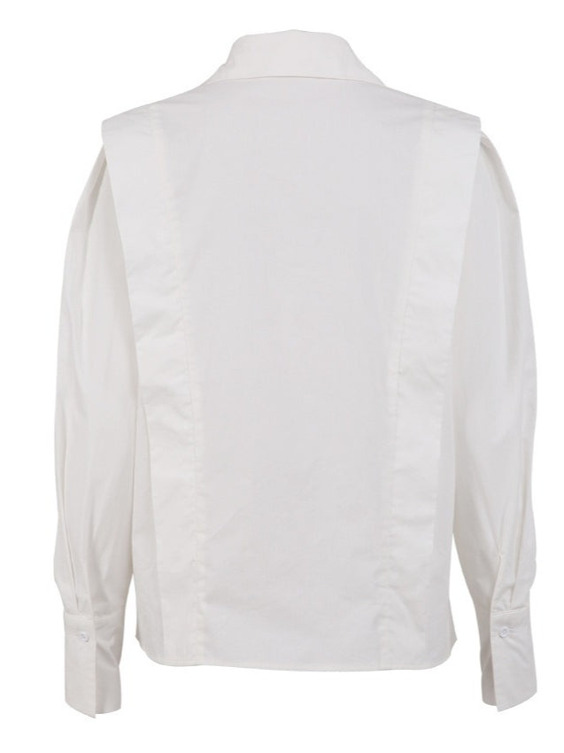 French Sharp Shoulder Slimming Shirt Women N6C136