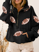 Load image into Gallery viewer, Rugby Sequin Hooded Sweatshirt Women Multiple Colors N5A109
