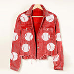 Load image into Gallery viewer, Corduroy Baseball Jacket Women Sequin Embroidery N5A113
