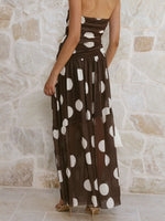 Load image into Gallery viewer, Polka Dot Mesh One-Shoulder Maxi Dress N6F028