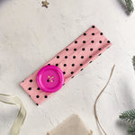 Load image into Gallery viewer, Polka Dot Button Headband Wide Elastic Sport Hairband N6F074