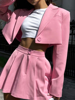 Load image into Gallery viewer, Cropped Blazer Mini Set Structured Mid Heavy N5Z396
