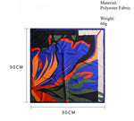 Load image into Gallery viewer, Retro Graffiti Niche Blue 90x90 Poly Scarf Women M5A357
