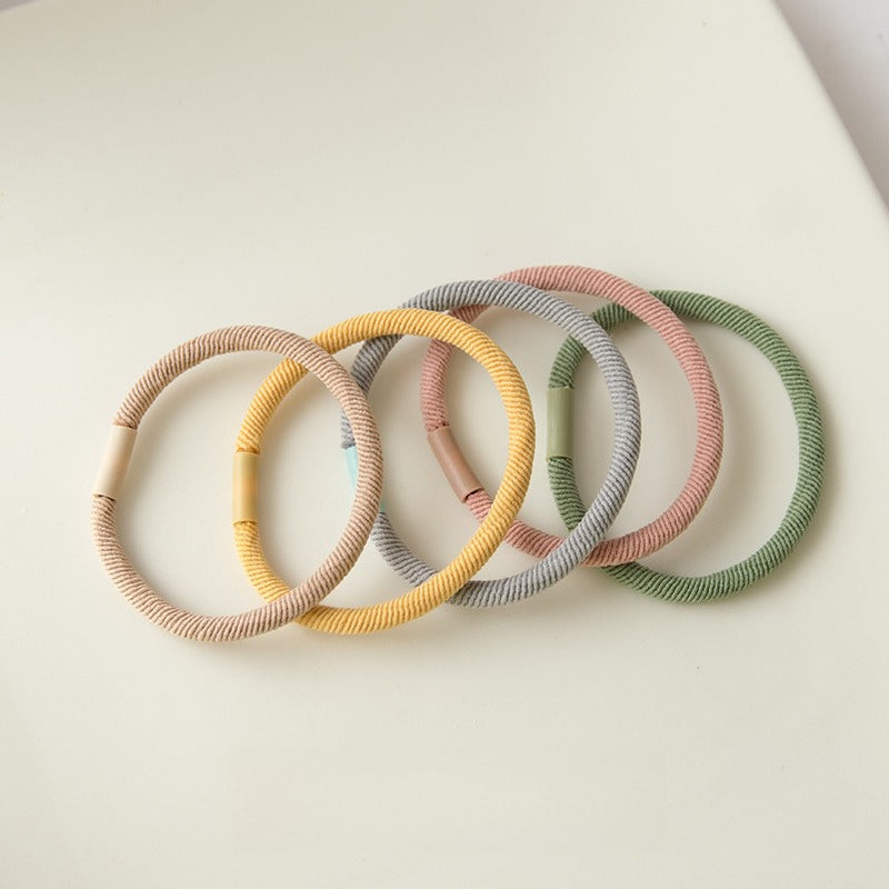 5 Pack Twisted Hair Ties High Elasticity Solid Colors N6F128