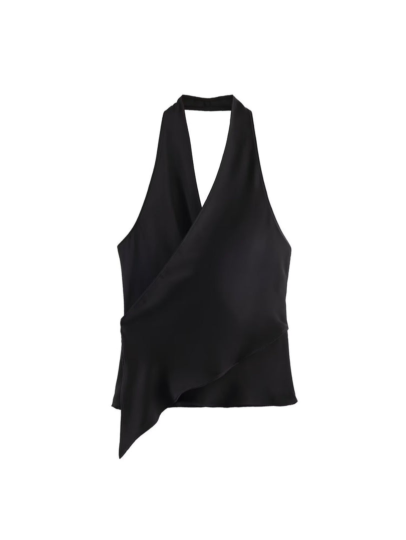 Halter Neck Satin Camisole Women N6C264