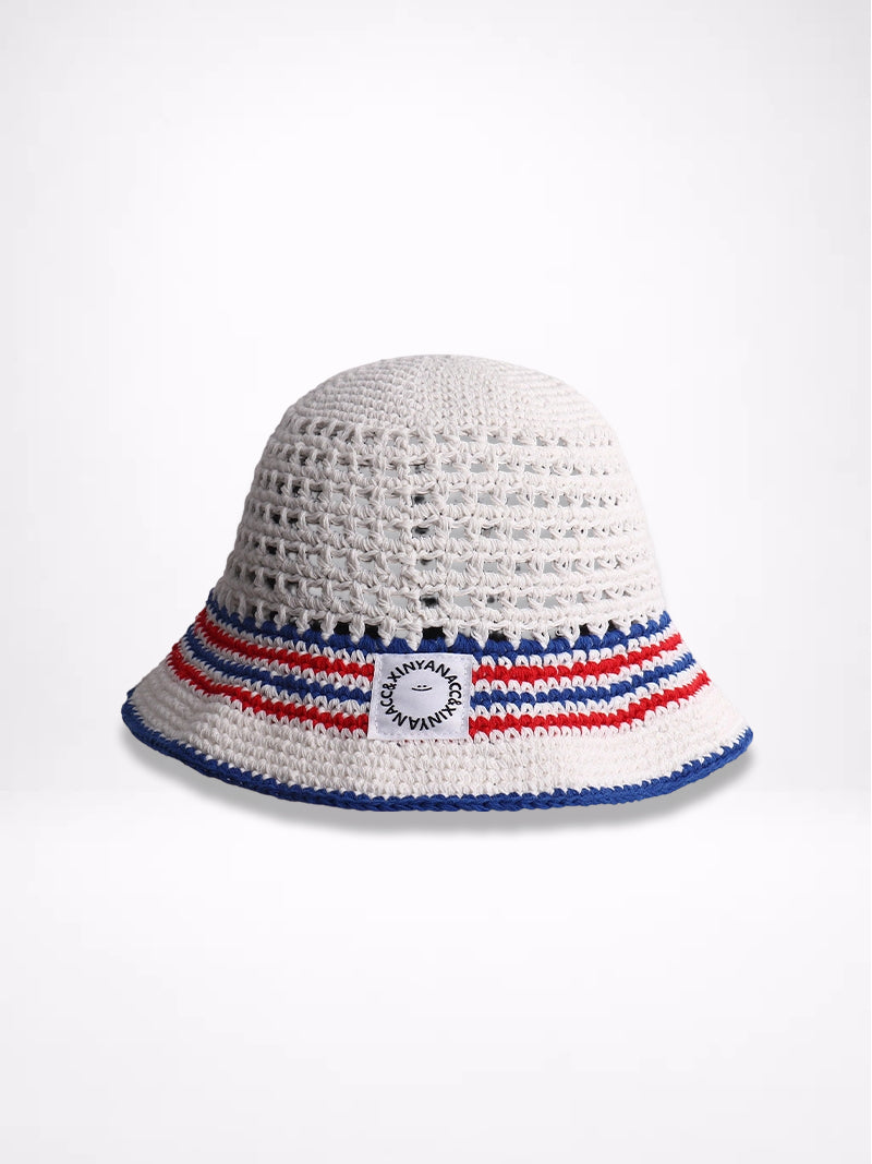 Striped Breathable Fisherman Sun Hat Women N6C371