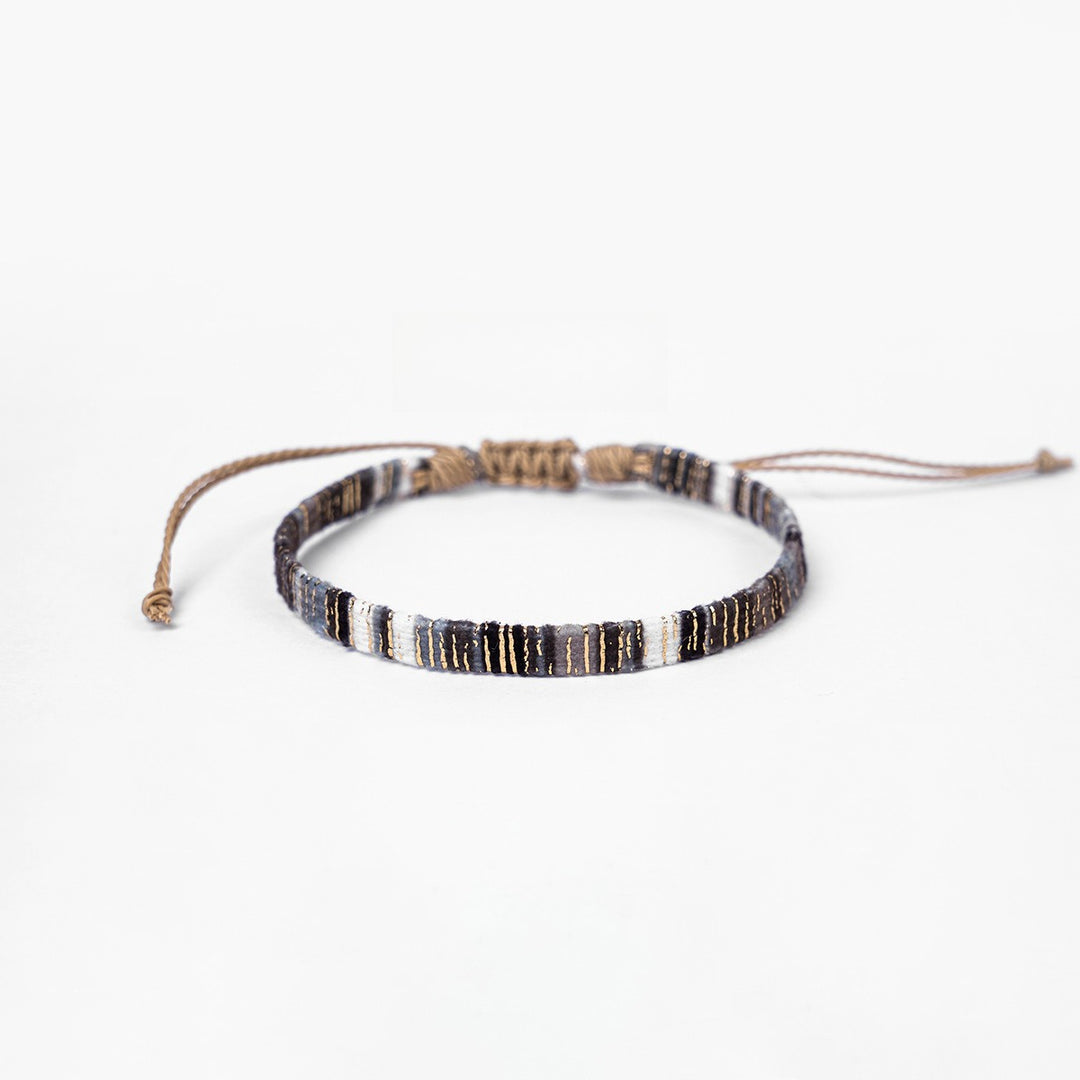 Woven Velvet-Finish Flat Wide Bracelet S5P619