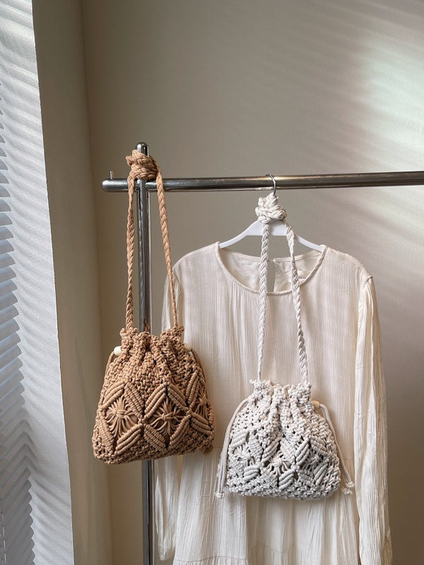 Woven Bucket Bag Women Minimalist N6C025